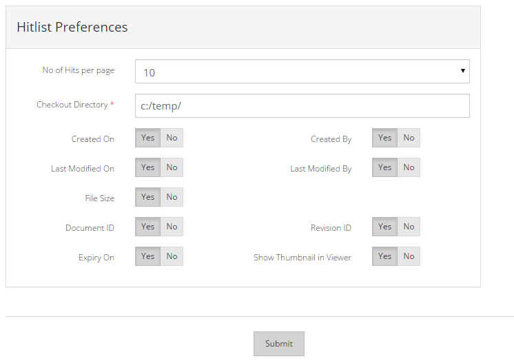 Preferences Form