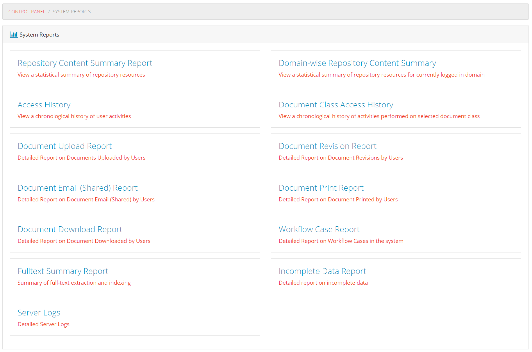 System Reports