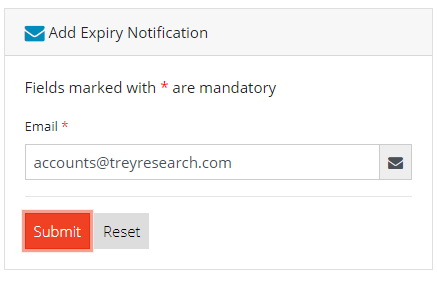 Add Expiry Notification Form