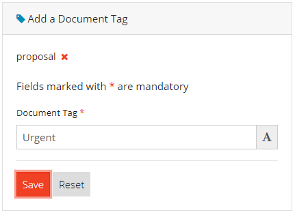 Document Tag Form