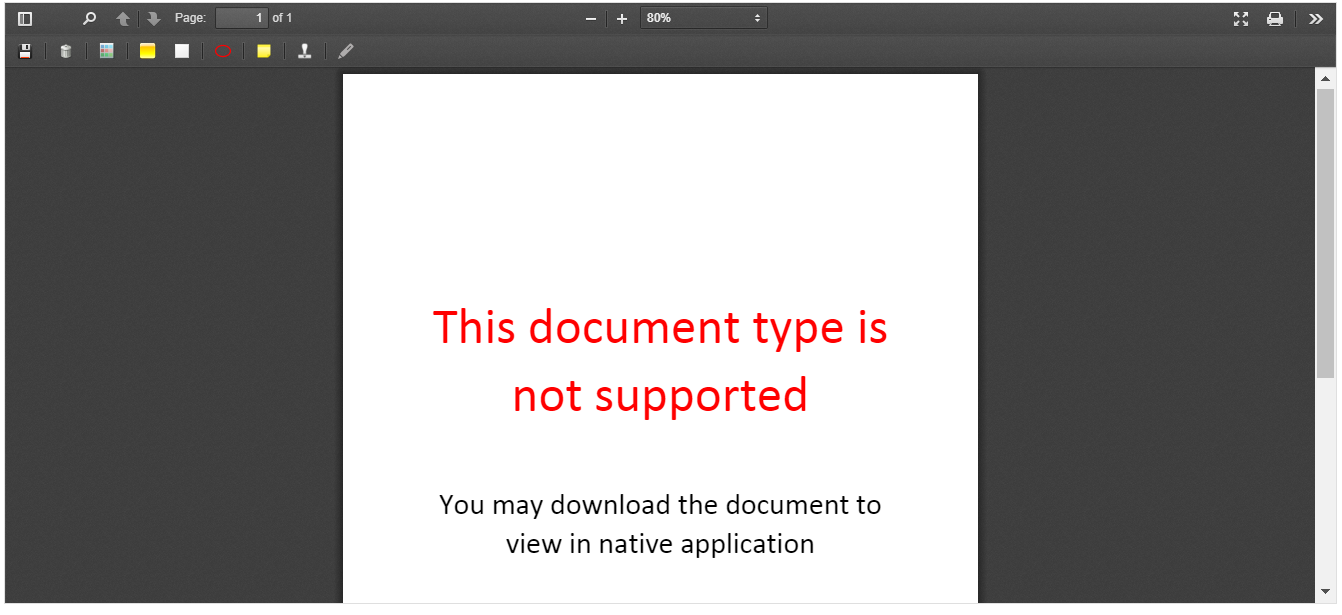 Document Viewer - Un supported document