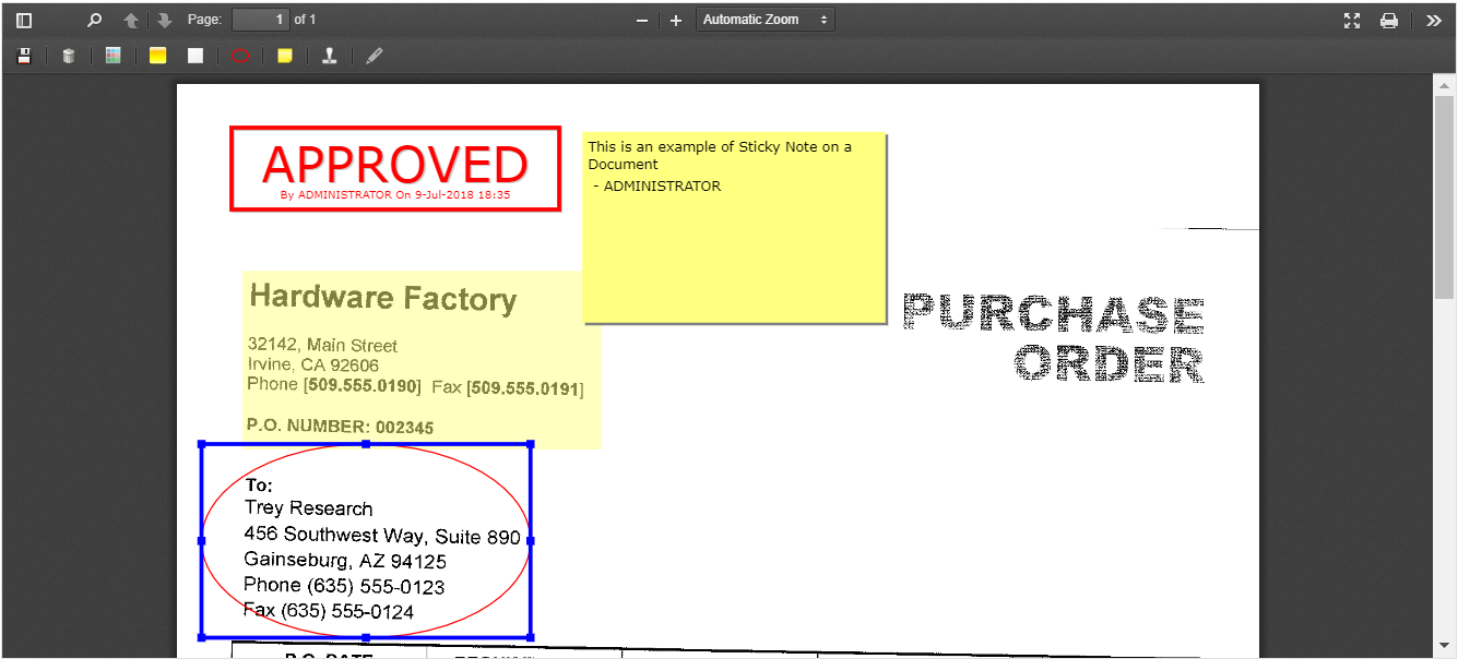 Document Viewer - Ellipse Annotation