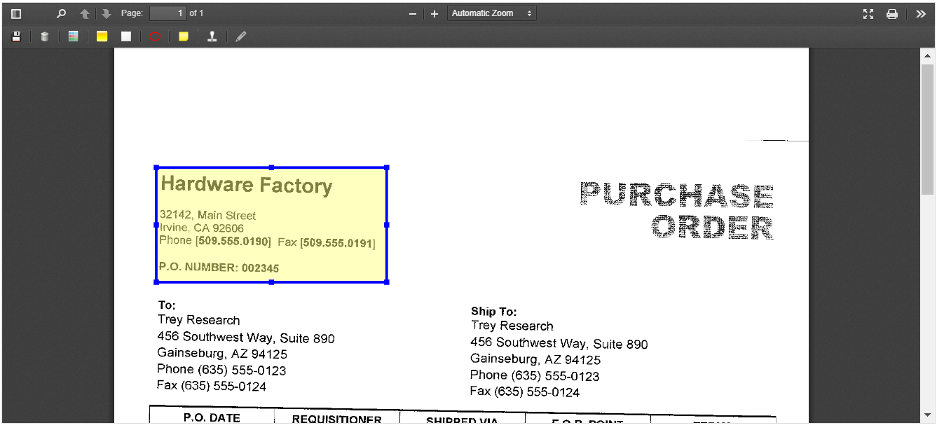 Document Viewer - Highlight Annotation