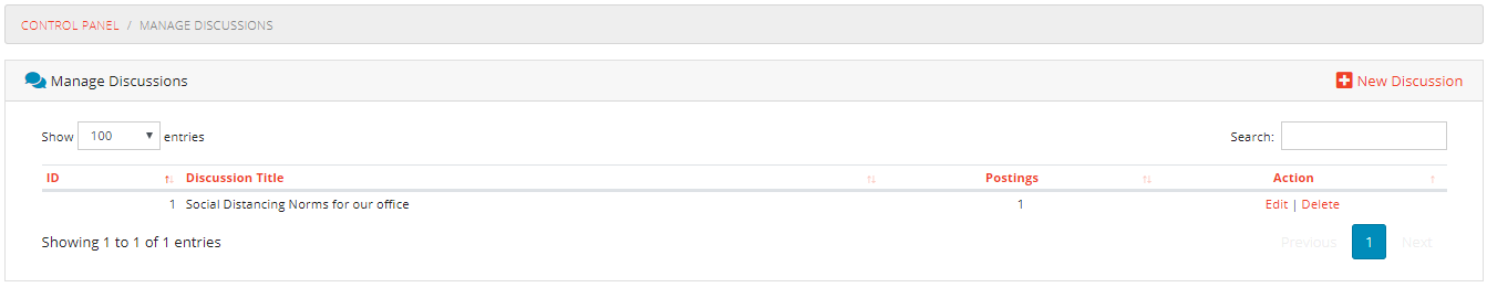Manage Discussions