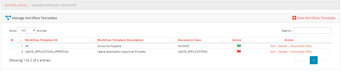 Manage Workflow Templates