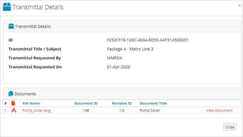 Transmittal Details