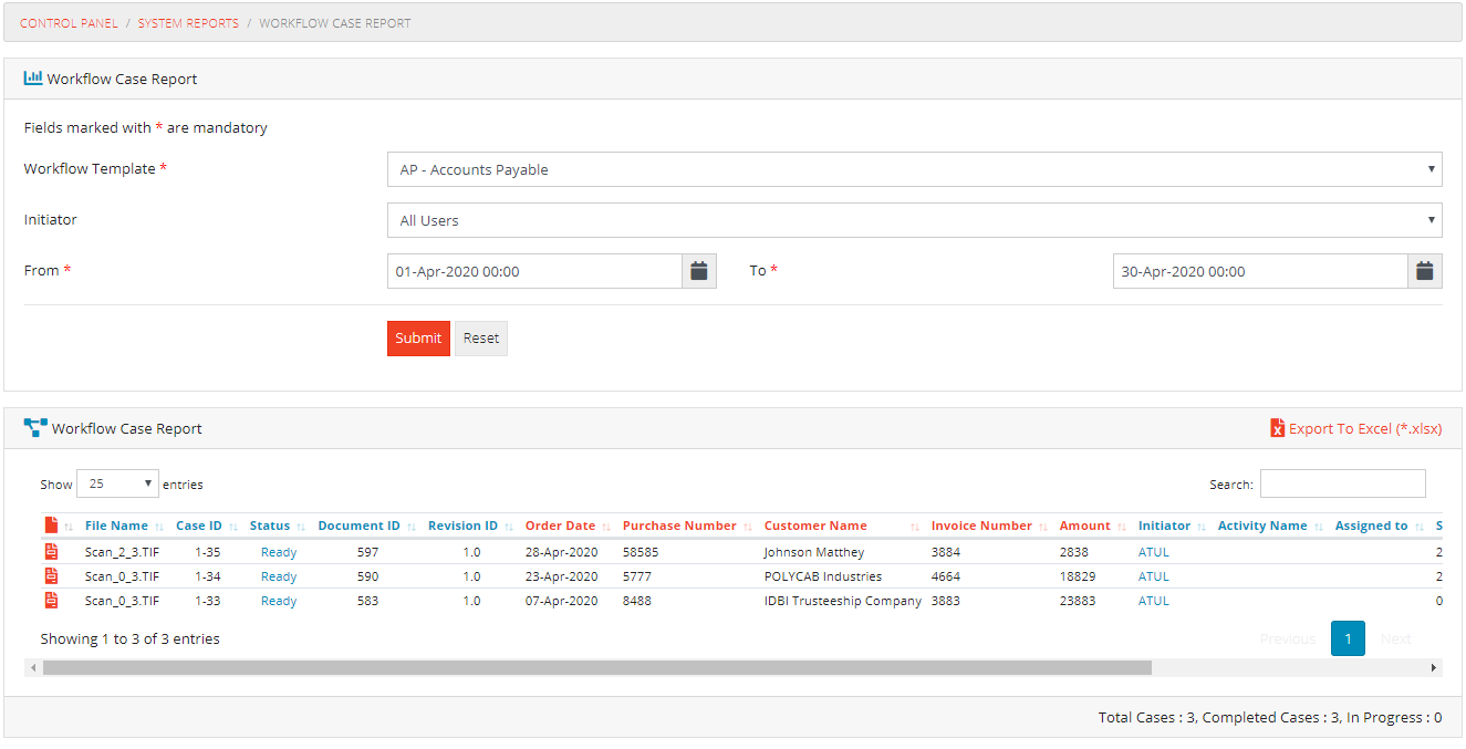 Workflow Case Report