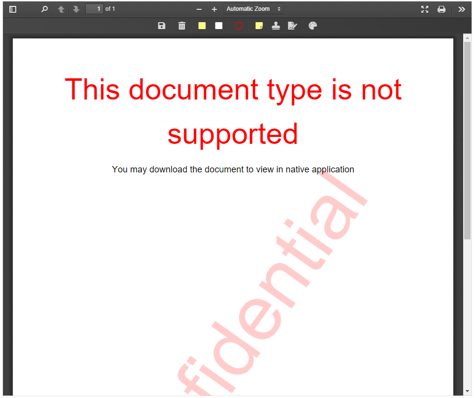 Document Viewer - Un supported document