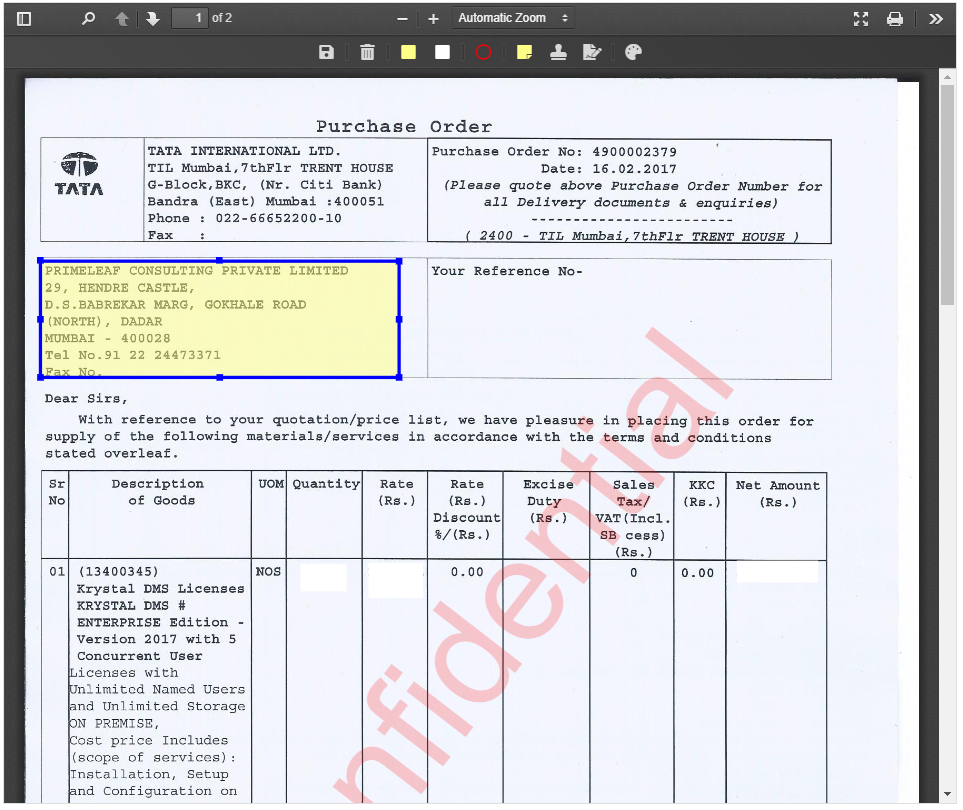 Document Viewer - Highlight Annotation