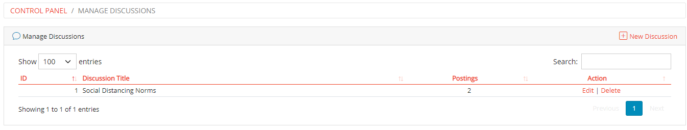 Manage Discussions