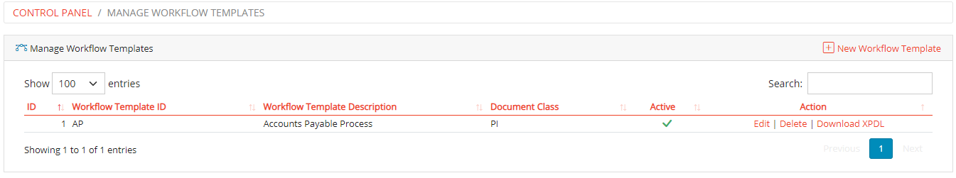 Manage Workflow Templates