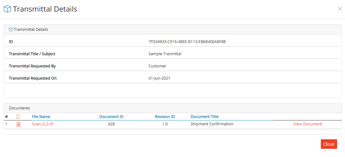 Transmittal Details