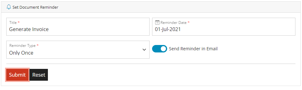 Add Document Reminder