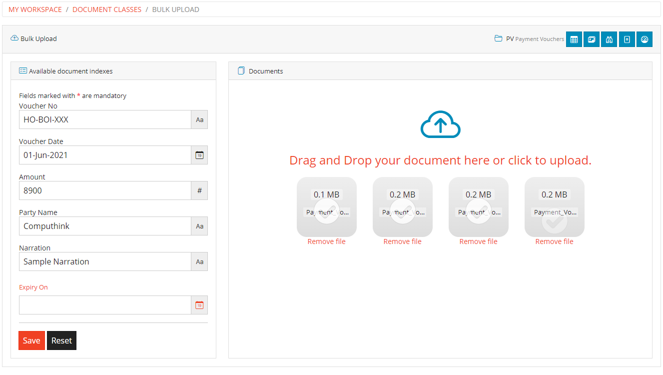 Bulk Upload Document