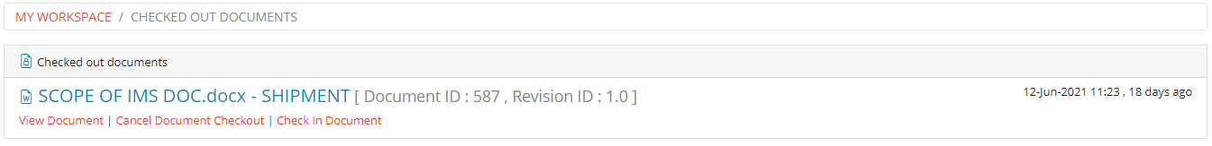 Checked Out Documents
