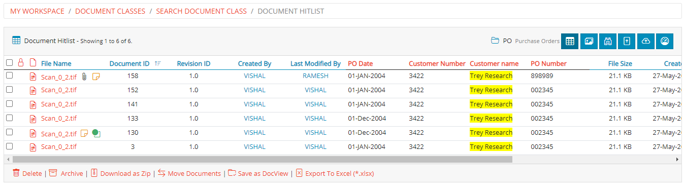 Document Hit-list