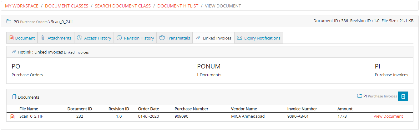 Document Hotlink