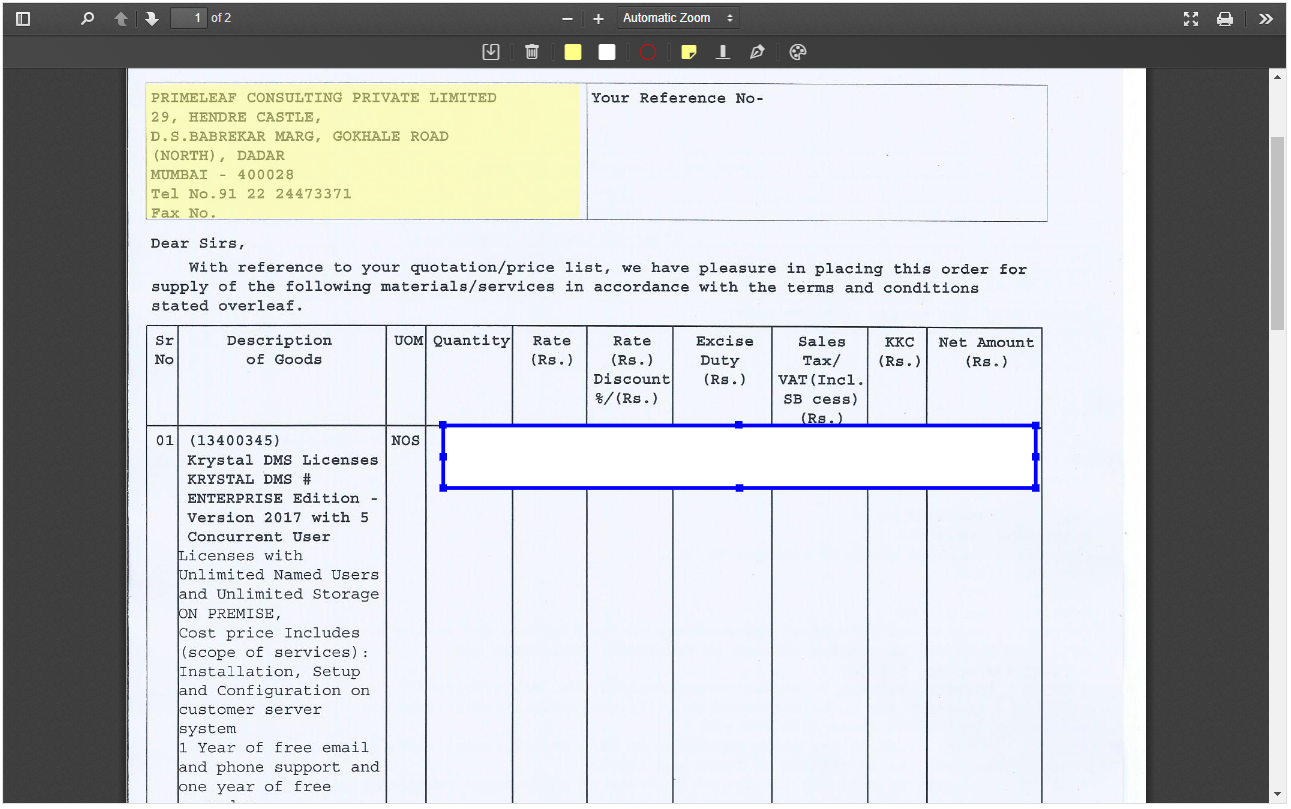 Document Viewer - Readact Annotation