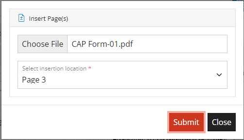 Insert Pages to PDF Document