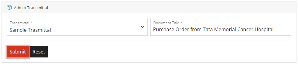 Add Document To Transmittal