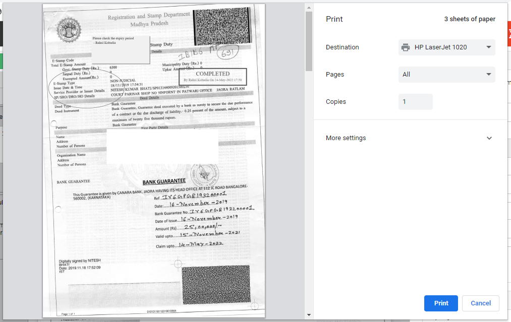 Document Viewer - Print Document