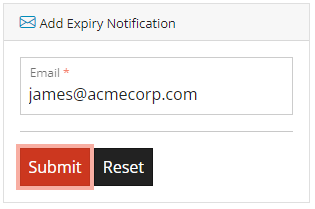 Add Expiry Notification Form Add Expiry Notification Form