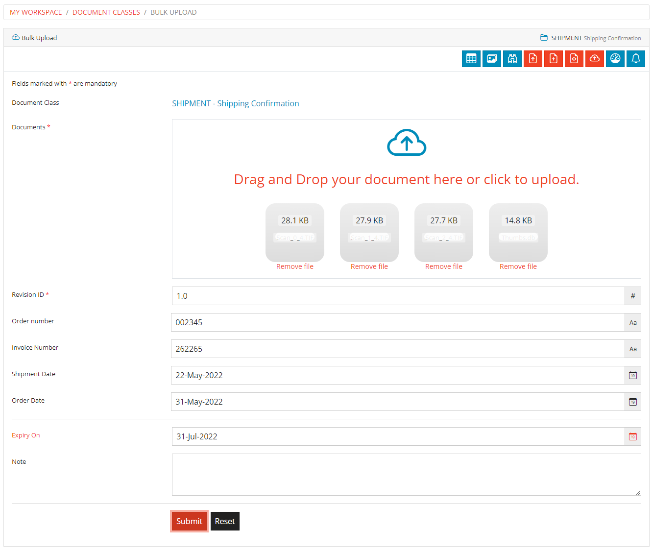 Bulk Upload Document Bulk Upload Document