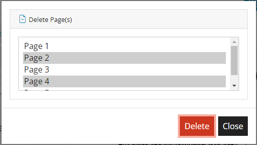 Delete Pages to PDF Document Delete Pages to PDF Document
