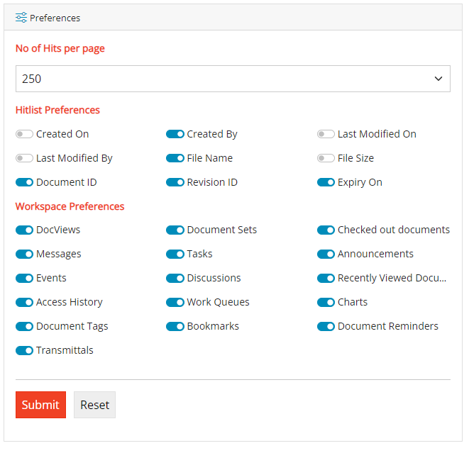 Preferences Preferences
