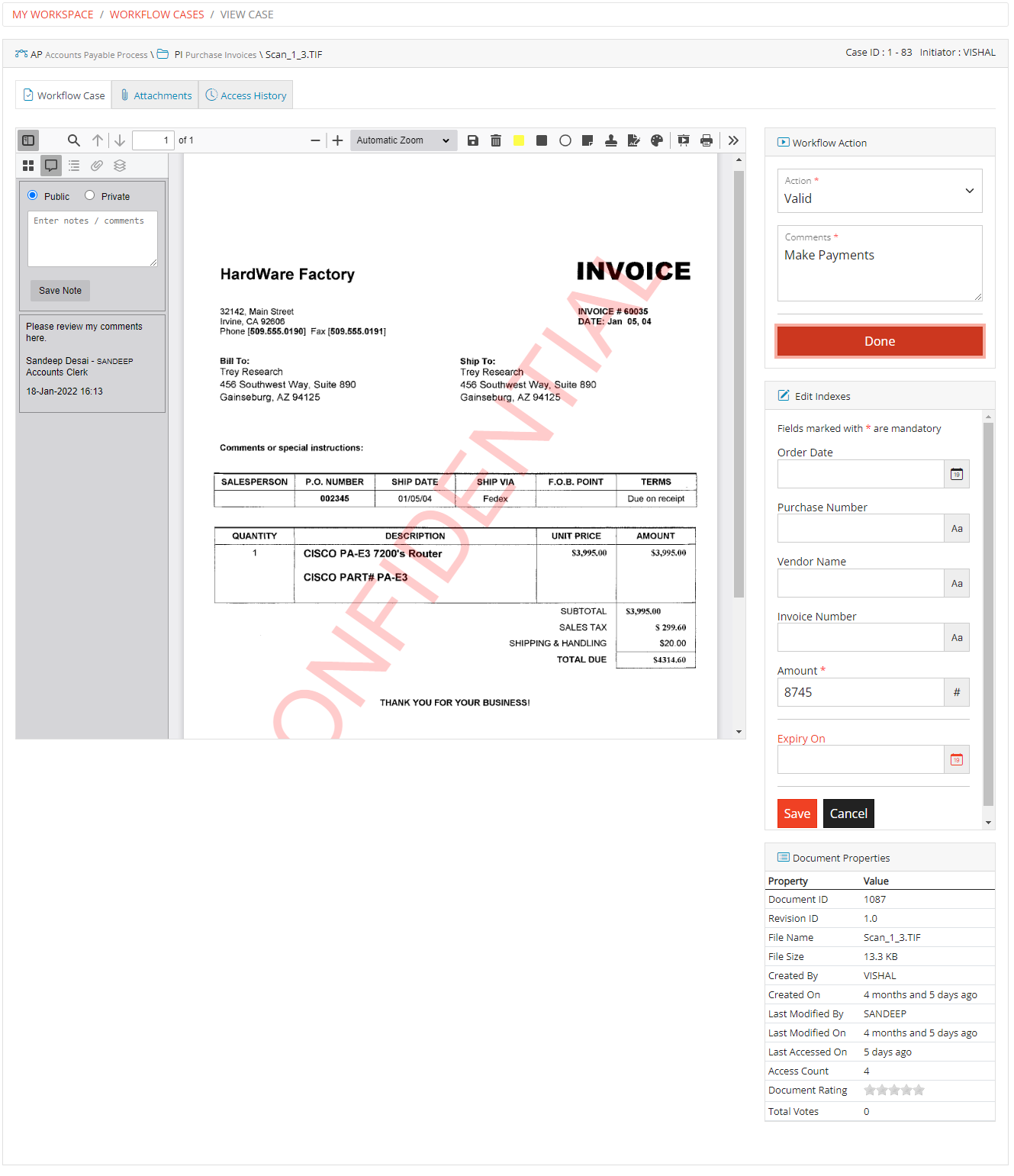 Workflow Case Workflow Case
