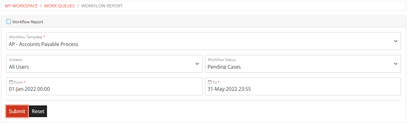 Workflow Report Form Workflow Report Form