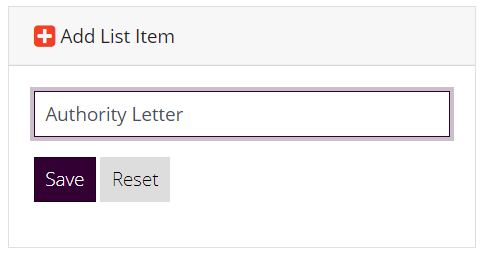 Add List Item Form