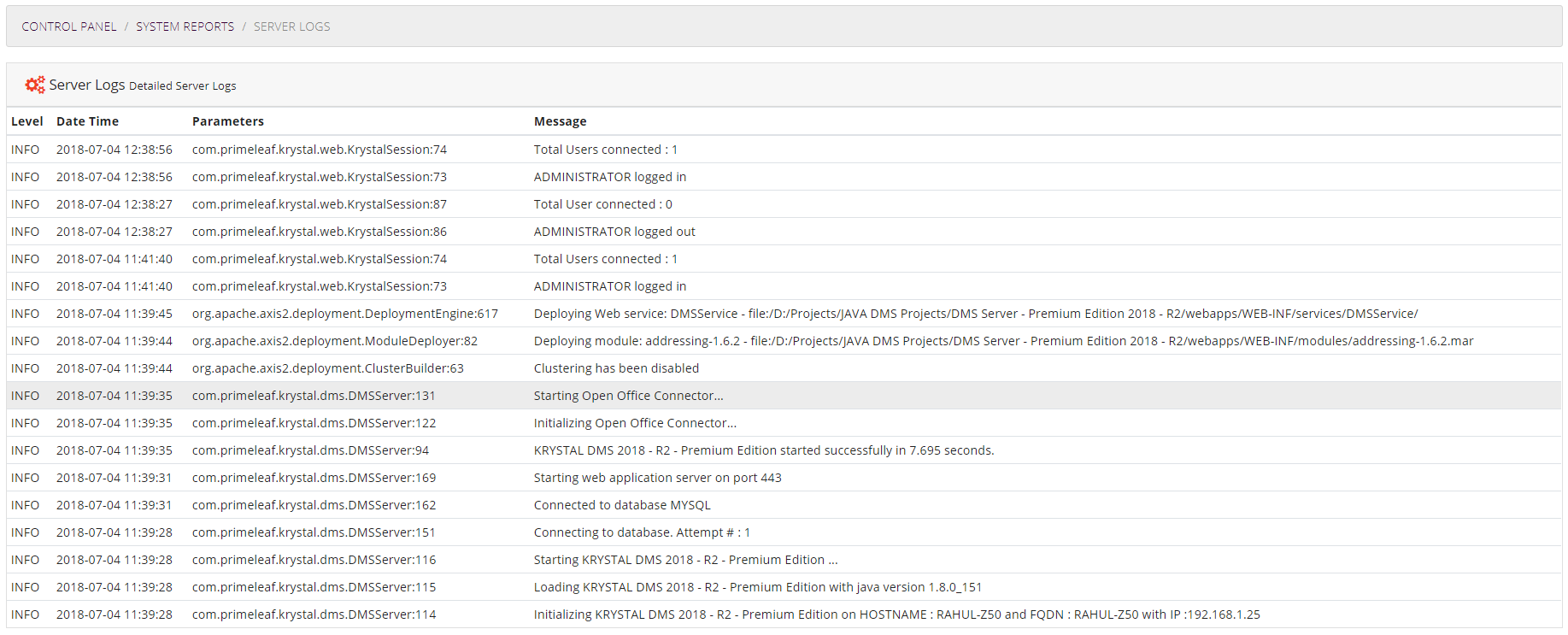 Server Logs