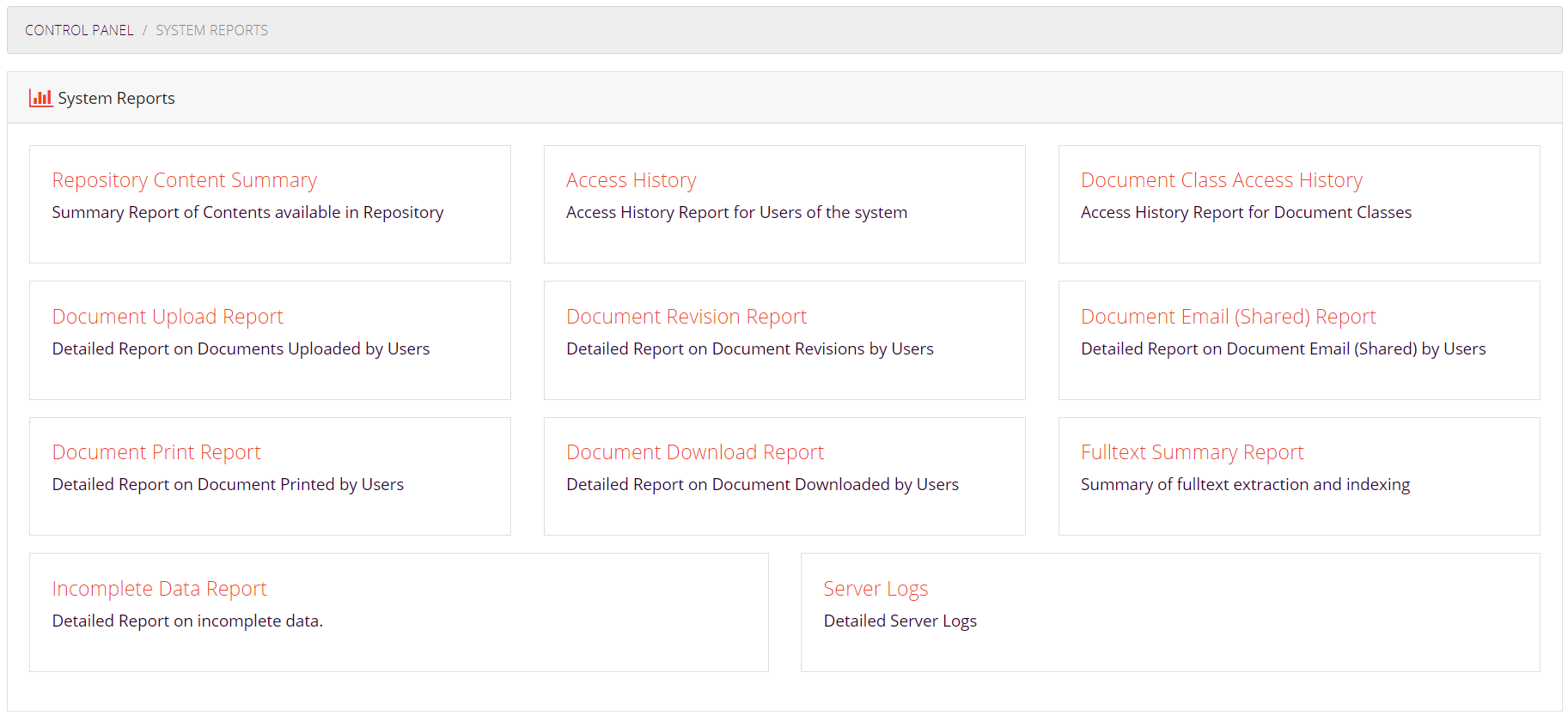 System Reports