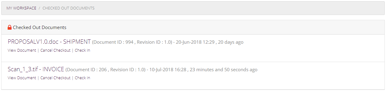 Checked Out Documents