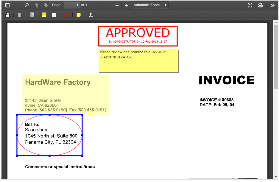 Document Viewer - Ellipse Annotation