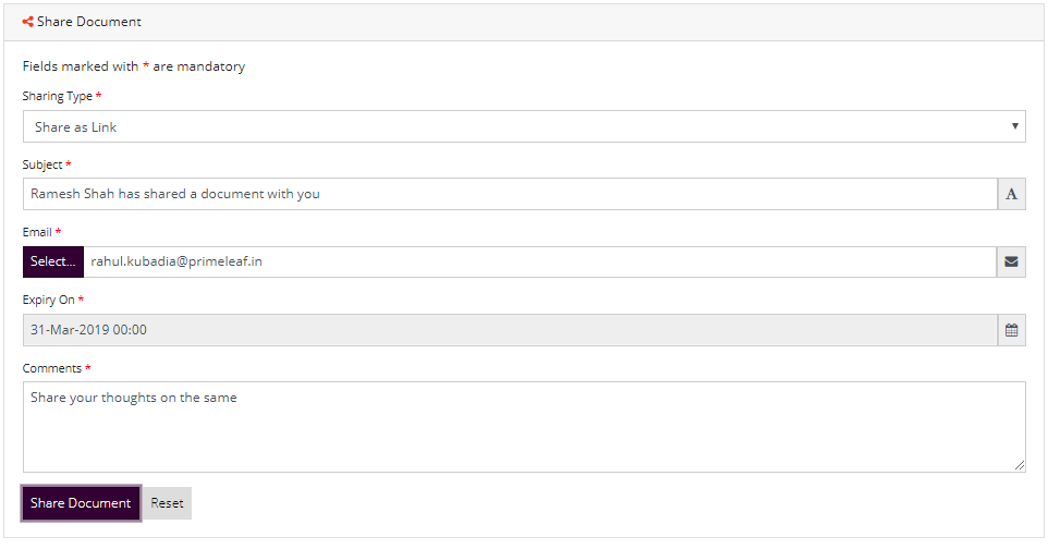 Share Document as Link