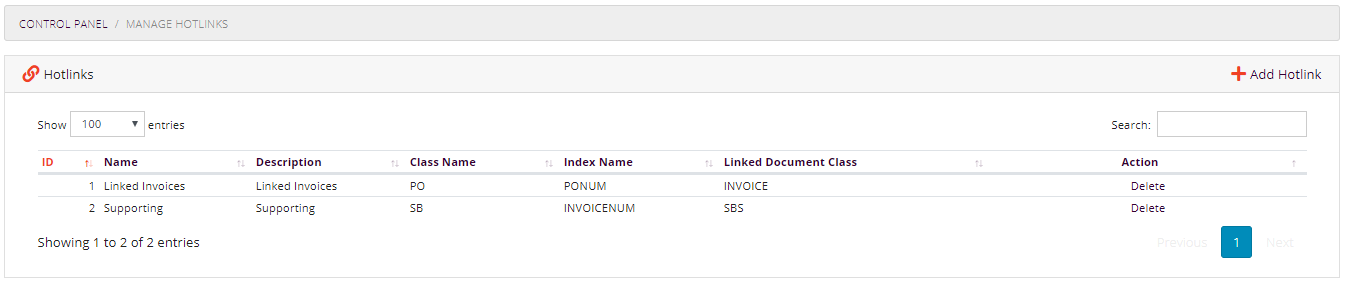 Manage Hotlinks