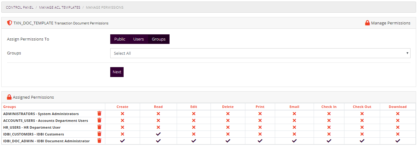 Manage Permissions