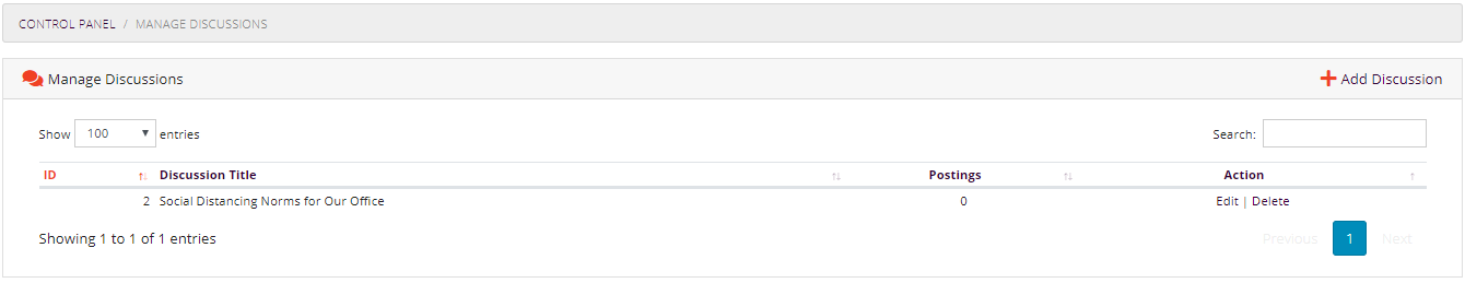 Manage Discussions