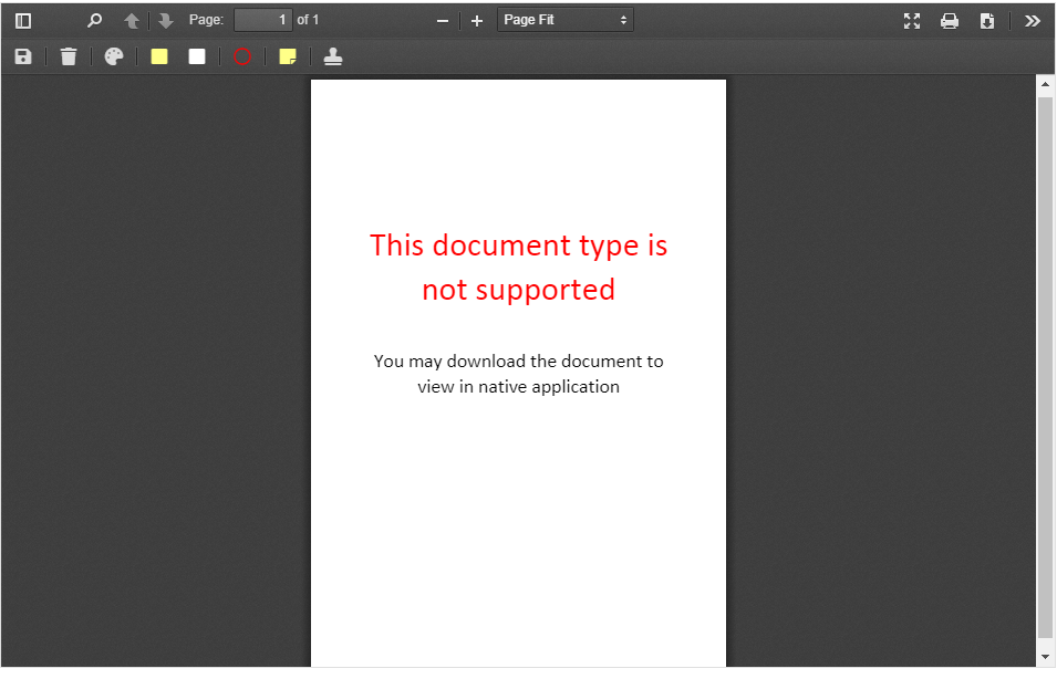 Document Viewer - Un supported document