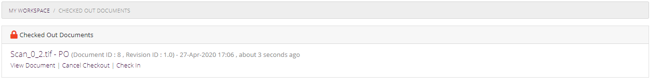 Checked Out Documents