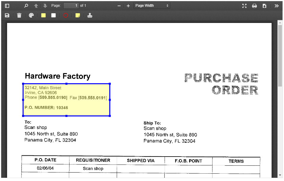Document Viewer - Highlight document Document Viewer - Highlight document