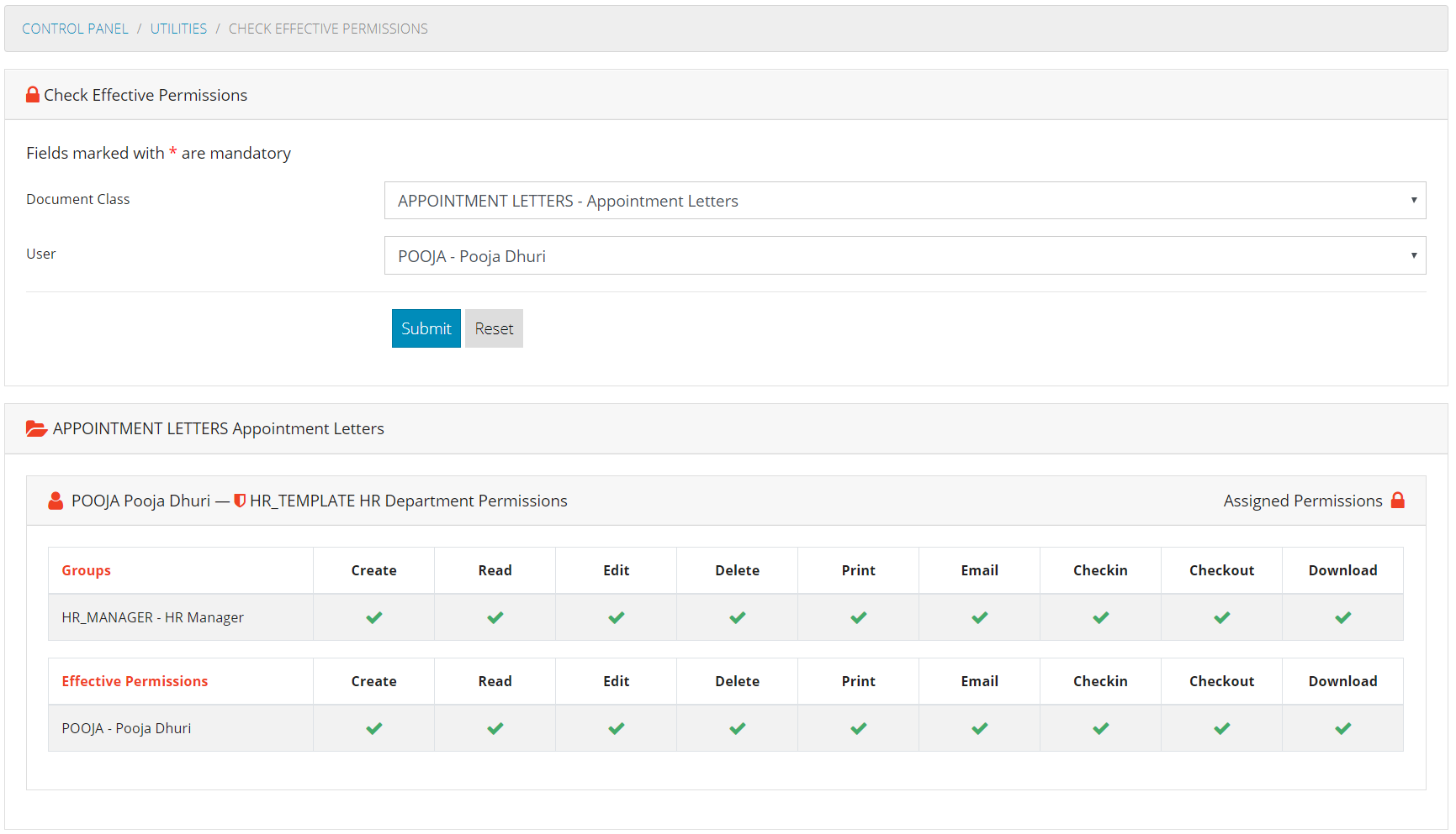 Check Effective Permissions