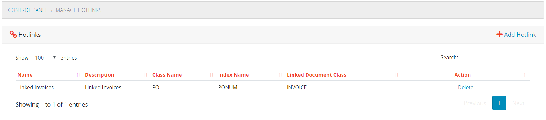 Manage Hotlinks