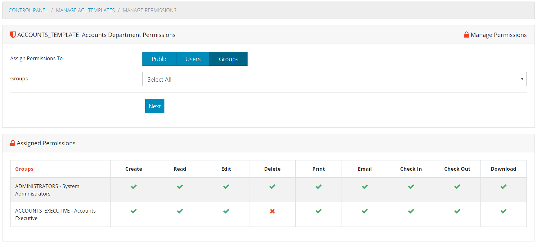 Manage Permissions