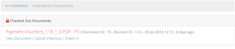 Checked Out Documents