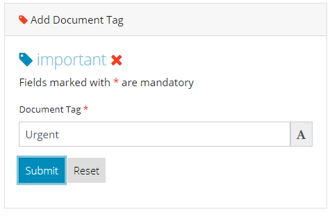 Document Tag Form