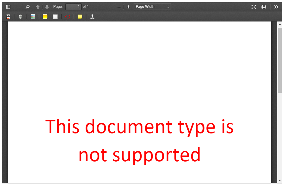 Document Viewer - Un supported document