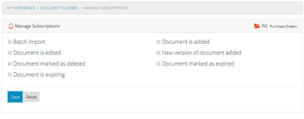 Manage Subscriptions